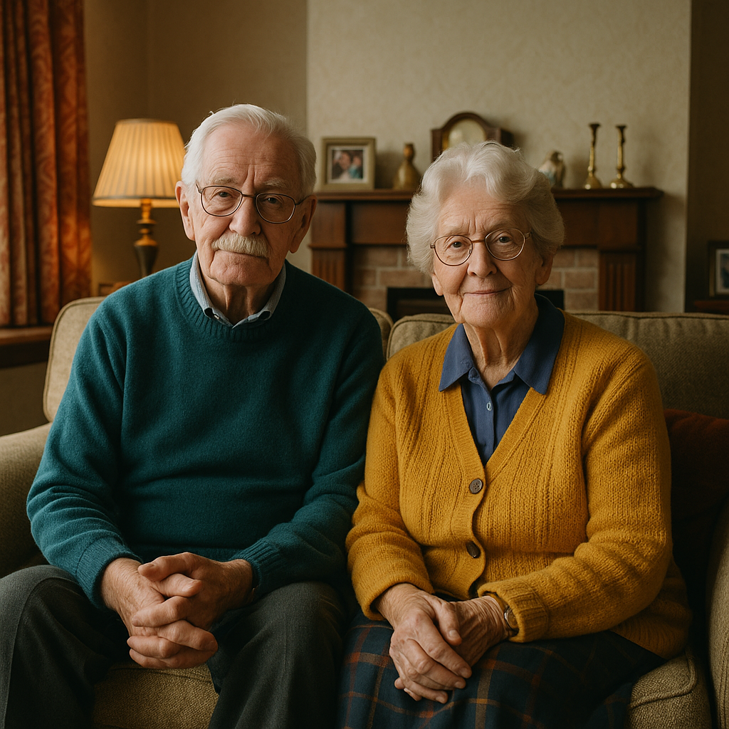 Happy Scottish Couple Planning Estate at Home